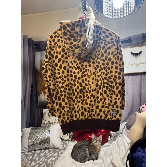 L.A.M.B. Gwen Stefani Vtg Y2K leopard/cheetah Animal Print Zip Hoodie Harajuku - Picture 6 of 8